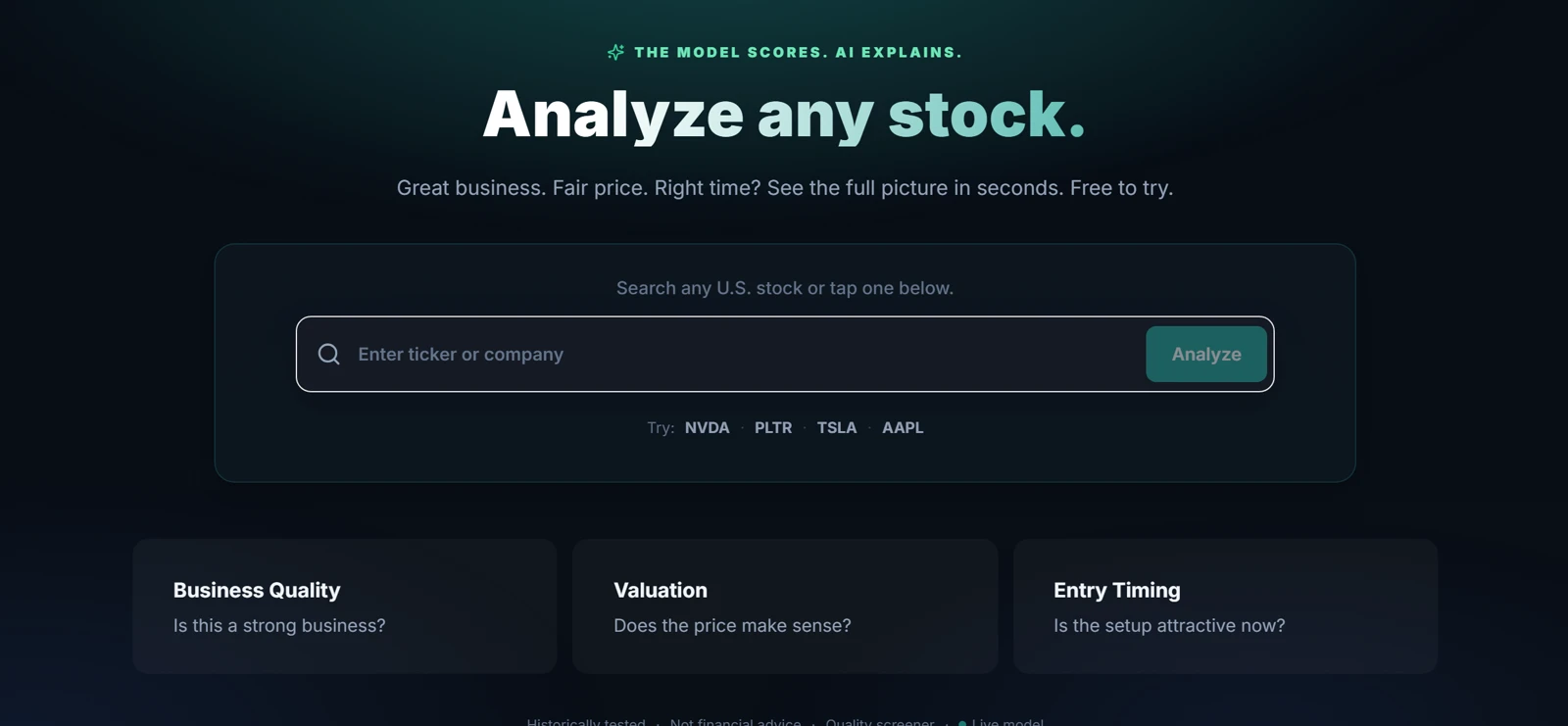 The Qualtix home page with a single search box